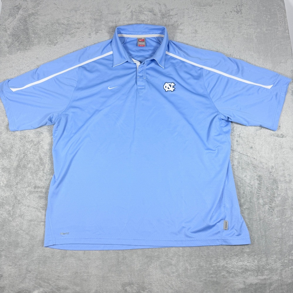 Nike Mens XL Polo Shirt UNC Tar Heels Carolina Blue Y2K